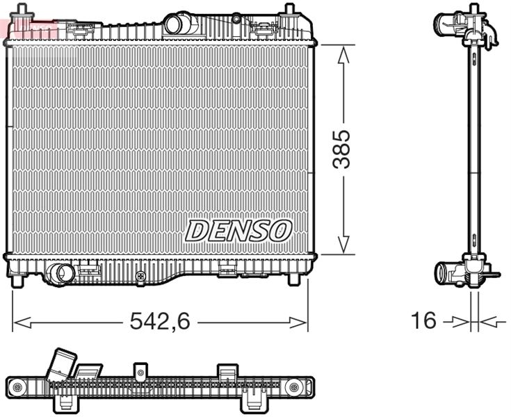 DENSO DRM10123 Su Radyatörü Ford Fiesta/Ecosport/Puma/Courier 23> 1.0 Ecoboost-1.5 Ecoblue