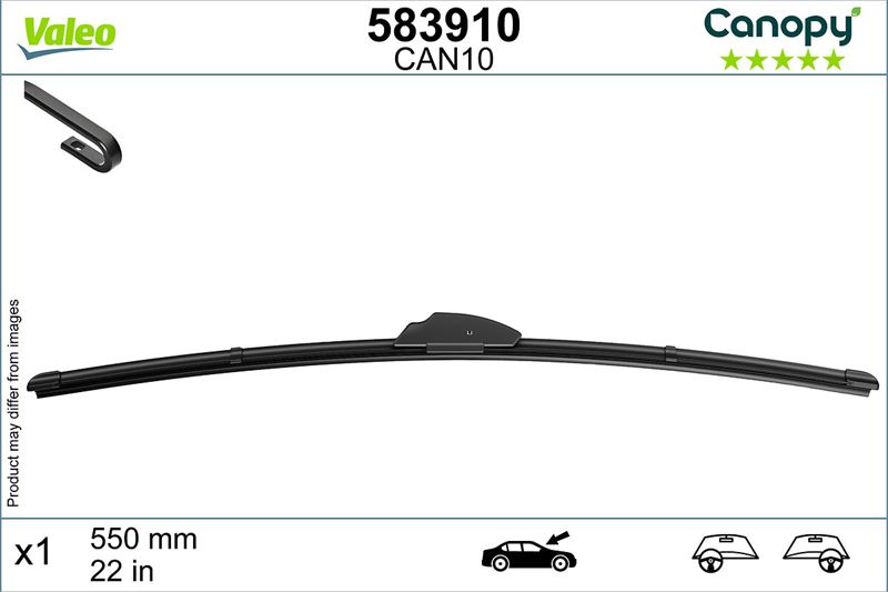 VALEO 583910 Silecek Süpürgesi 550 Mm Canopy