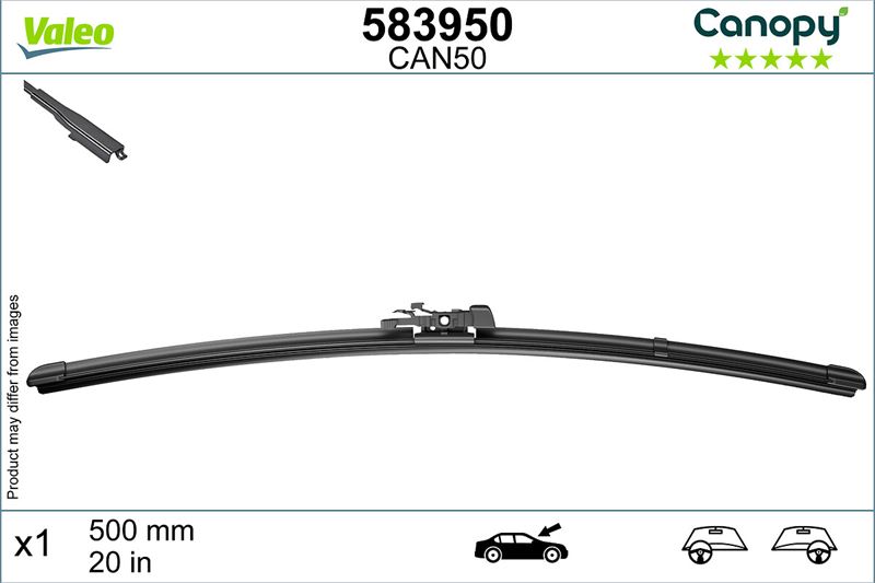 VALEO 583950 Silecek Süpürgesi 500 Mm Canopy