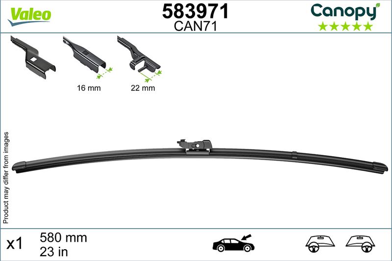 VALEO 583971 Silecek Süpürgesi 580 Mm Canopy