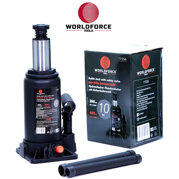 WORLDFORCE 11556 Hidrolik Şişe Krikosu 10 Ton 200-405mm Garaj Ekipmanlari Hirdavat
