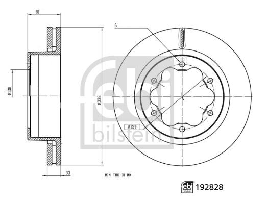 FEBI 192828 Fren Diski Arka  Transit V-363