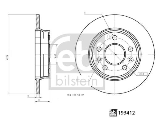 FEBI 193412 Fren Diski Arka Renault Kangoo Iii 21>