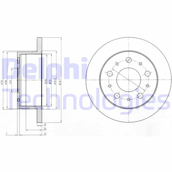 DELPHI BG4099 Arka Fren Diski Fiat Ducato 06>Boxer 06>Jumper 06> 2.0 Hdi 2.2hdi-3.0hdi 280x16x5dl