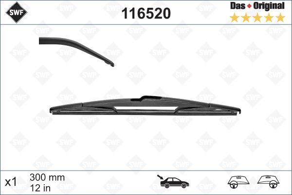 VALEO 116520 Silecek Supurgesi Arka 300mm Mercedes W245 S204 W166 Opel Corsa Fiat Punto Renault Clio