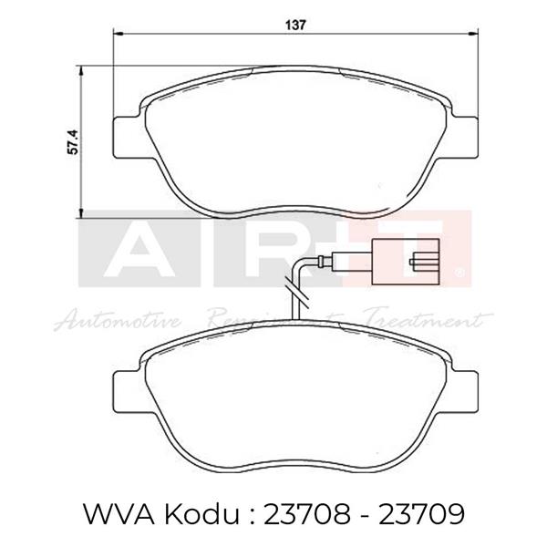 ART A01.2240 Ön Fren Balatasi Opel Combo D 12> Punto Evo 1.3-1.4-1.6d Mtj 09 > 500-500c 1.3dmj 10 > Grande Punto 1.6dmtj 09 >