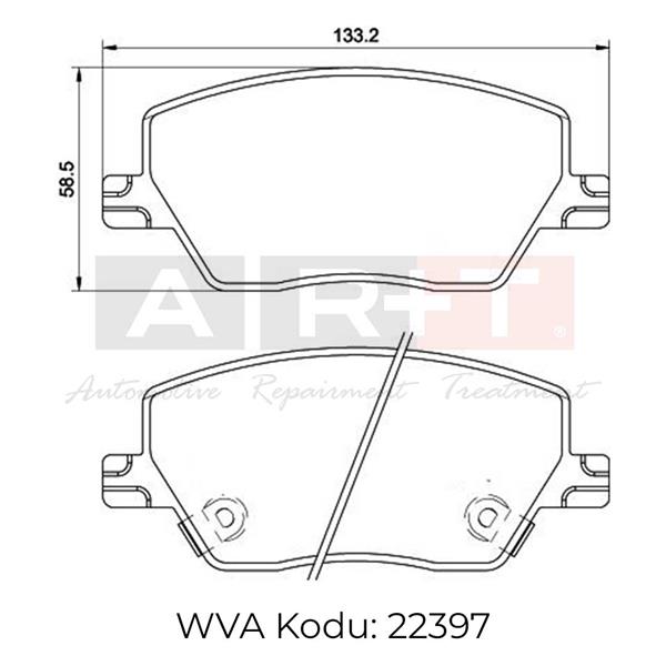 ART A01.3289 On Balata Fiat Egea 16> 1.0 1.3 Mtj 1.4 1.6 1.6d K:19 Mm G:133 Mm Y:58.5 Mm Küçük Tip