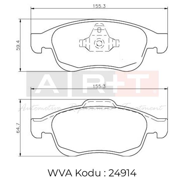 ART A02.2152 Ön Fren Balatasi Megane Iii 09> Scenic Iii 09>Fluence 10>Duster 10> Lodgy 12> Captur I 13>1.5 Dci 1.6 16v