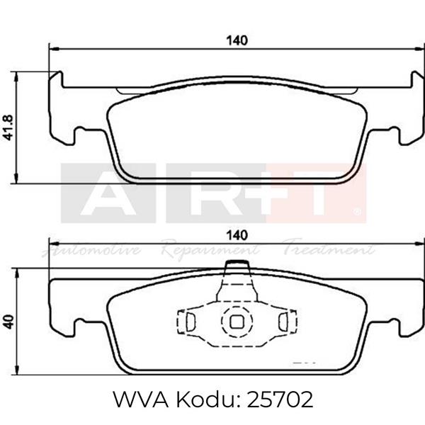 ART A02.2479 Ön Fren Balata Renault Clio Iv 12> Dacia Logan Ii 12> Sandero Ii 12>
