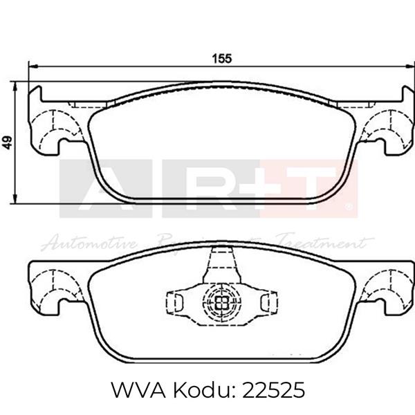 ART A02.3286 Ön Fren Balatasi Renault Clio Iv 12> Symbol Iii 13> Dacia Sandero Ii 13> Logan Mcv Ii 14> Logan Ii 13> 0.9tce 1.0sce 1.2 1.2tce 1.5dci 1.6