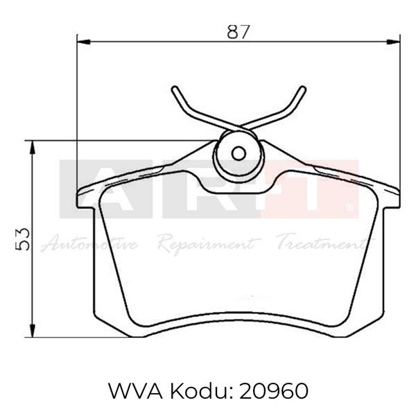 ART A06.0565 Arka Balata Fluence-Megane Ii-Iii-P207-P308-P307-Partner-Berlingo-C2-C3-C4-Crossland- Bora-Passat 97 >Golf Iv-V-Polo 87x52.9x17