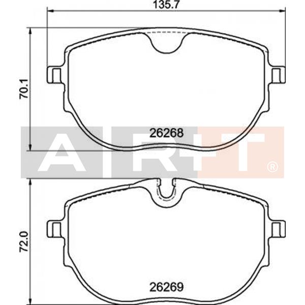 ART A06.3651 Ön Balata Vw T6-T7 2015 >