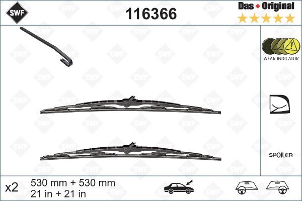 VAL-116366 Silecek Seti Swf 700sp/650mm ( Volkswagen   Passat 9605 / Audi   Tt ) 70/65