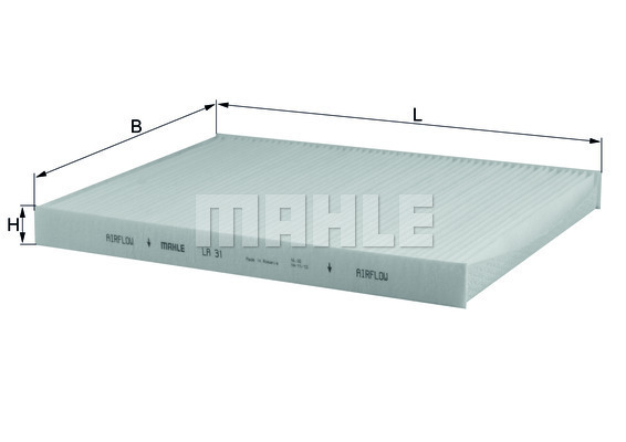 MAHLE LA31 Polen Filtresi Polo3-Polo Classic-Golf3-Golf4-Bora-A3-Toledo 97-04 -Passat 01-05