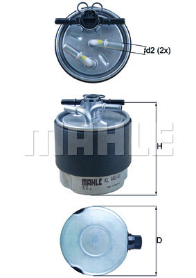 MAHLE KL440.41 In-Line Fuel Filter