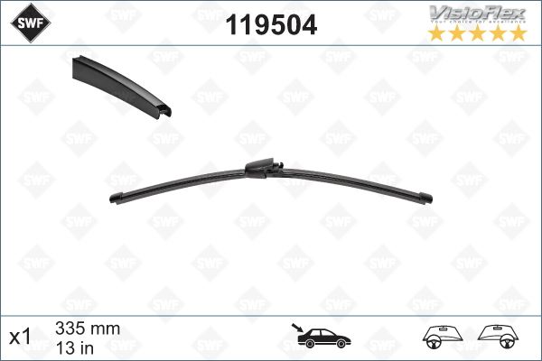 VALEO 119504 Silecek Süpürgesi Arka Golf5-Golf6-Polo-Ibiza-Tiguan 335 Mm