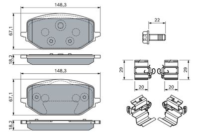 BOSCH 0986460165 Ön Fren Balatasi Citroen; Ds (Citroen); Opel; Peugeot;  3008; 308; 5008; 508; Astra L; Astra L