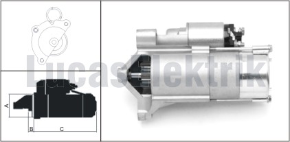 LUCAS LES0187 Marş Motoru 12v 11 Dis 1.4kw Jumper-Boxer-Ducato-Berlingo-C4-Xsara-Partner-P205-P206-P306-P307- P406-P407 1.9 D-2.0 Hdi