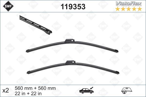 VALEO 119353 Silecek Supurgesi Takimi 560mm / 560mm Mercedes W203 Cl203 S203 C209 A209 . Audi A4 Swf