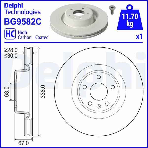 DELPHI BG9582C Fren Diski Tekli Paket - Boyali. Deliksiz