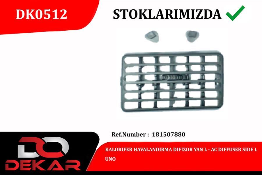 DEK-0512 Kalorifer Havalandirma Difizor Yan Sol  Fiat Uno