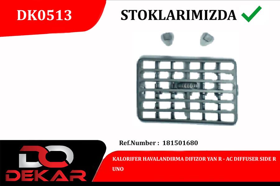 DEKAR DK0513 Kalorifer Havalandirma Difizor Yan R Uno