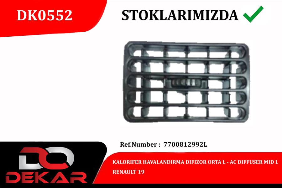 YP9860 Renault R19 Difüzörü Orta Sol - Yan Sağ Sol