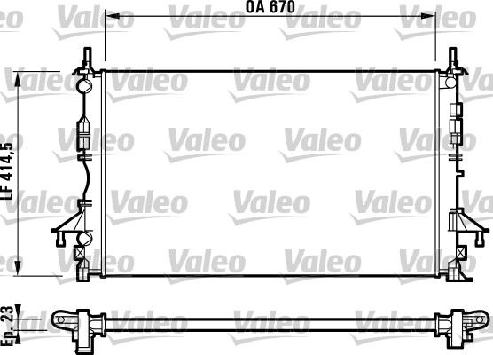 VALEO 732827 Radyatör Lgn Ii 1.6-1.8-2.0-1.9 Dci Ac Mek Otom 670x414.5x23