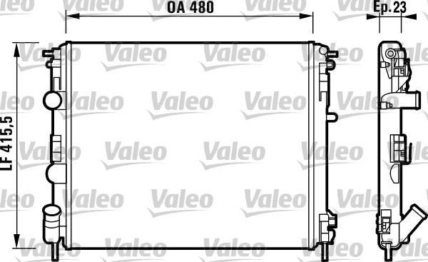 VALEO 732721 Radyatör Clio Ii-Kng -Logan-Solenza-1.5dci-1.4-1.6 16v-1.9dti Ac Mek 480x414.5x34