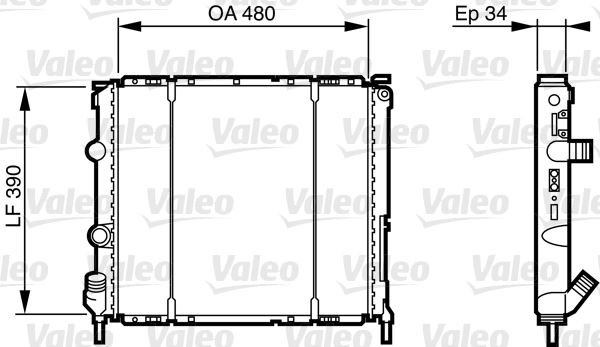 VALEO 732474 Radyatör Clio Ii 98>Kng 98-03 Ac Mek 480x390x34