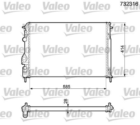 VALEO 732316 Radyatör Mgn I-Scenic 1.4-1.6-1.8-2.0 16v Ac Mek 585x414.5x23