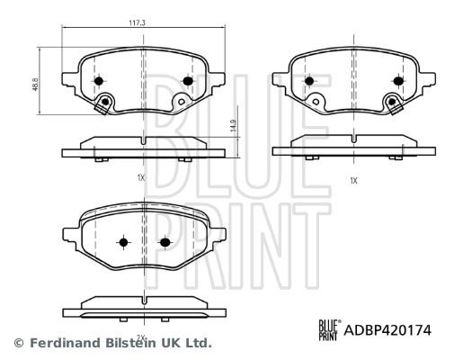 BLUEPRINT ADBP420174 Fren Balatasi Takimi Mg Zs Cs