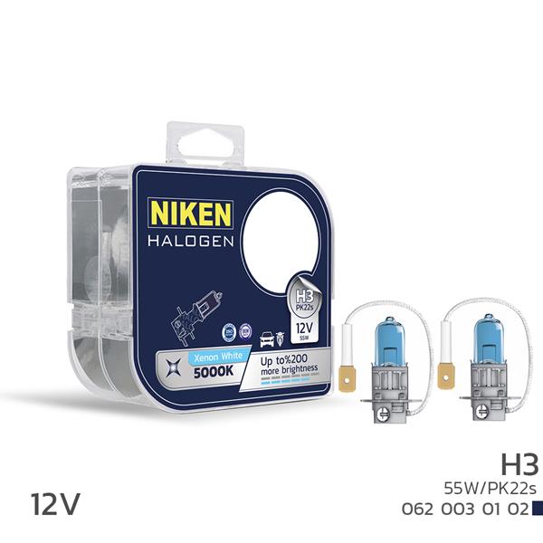 NIKEN 0620030102 Niken 12v H3 55w Beyaz Işik Ampul Pk22s 5000k