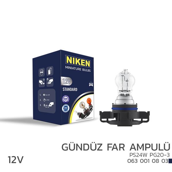 NIKEN 0630010803 Niken 12v Ps24w Gündüz Far Ampulü Pg20-3 10lu