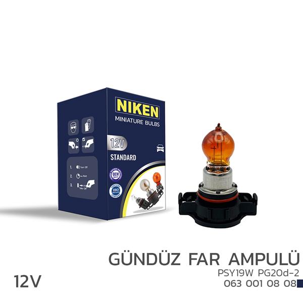 NIKEN 0630010808 Niken 12v Psy19w Gündüz Far Amp Pg20d-2 Amber 10lu