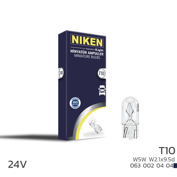 NIKEN 0630020404 Niken 24v T10 Park Ampulü W5w W2.1x9.5d10lu
