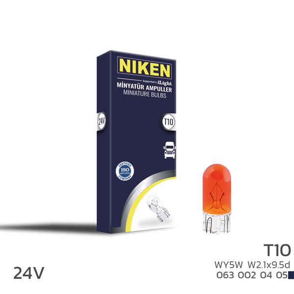 NIKEN 0630020405 Niken 24v T10 Park Ampulü W5w Amber W2.1x9.5d 10l