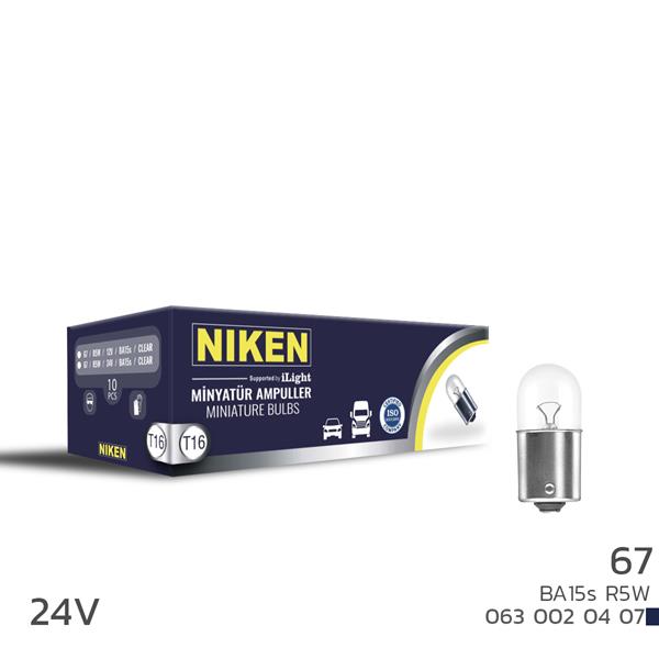 NIKEN 0630020407 Niken 24v 67 Ampul R5w Ba15s 10lu