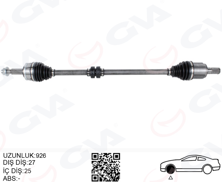 HY-8127A Komple Aks Sag On Uzunluk 926mm Hyundai I20 1.4 6 A-T 2021-