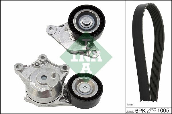 INA 529058110 Alternatör Gergi Kiti 6pk1004-6pk1005 P208-P2008-P308-Partner-Berlingo-Jumpy-C4-Ds3 1.6 Bluehdi