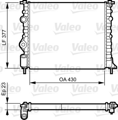 VALEO 731378 Radyatör Clio Ii-Logan 04>Kng 01>Mgn 96>1.4-1.61.5d-1.9 Al Klimasiz Mek 430x377.5x23