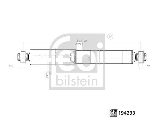 FEBI 194233 Amortisor Arka Gazli. 3.50 Ton Mercedes Sprinter B906 . Vw Crafter 30-35-50