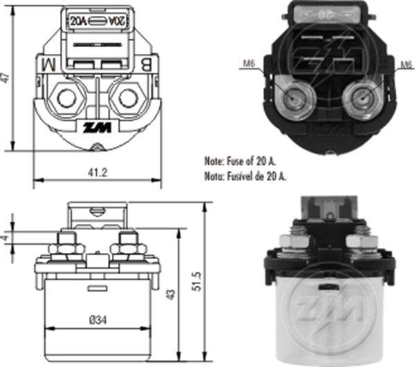 ZM 102 12v Honda Cbx 250-Xr 250 Motosiklet