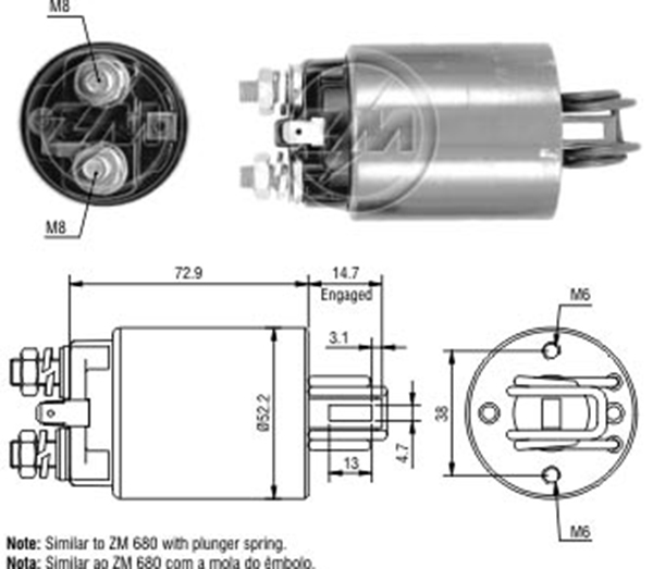 ZM 581 12v Massey Ferguson Tractor-Nissan 200-280-510-610-620-710-Bluebird-Datsun-Laurel-Patrol Shi-0581