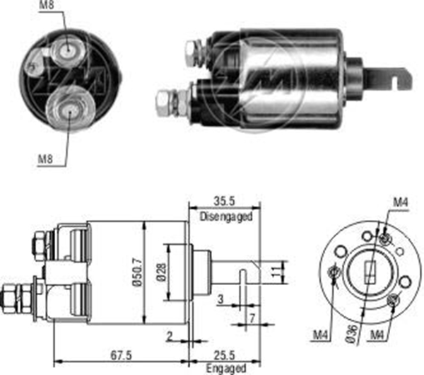 ZM 602 12v Honda Cr-V-Crx-Civic-Concerto-Integra-Jazz Uzun Piston