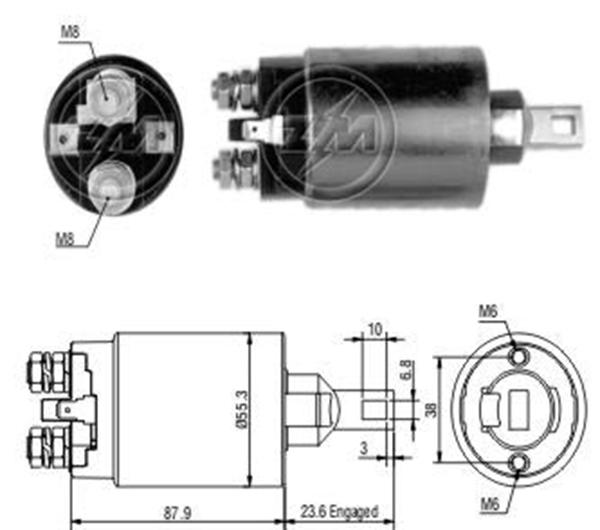 AEM53 0893 Marş Otomatiği 12v Hyundai H100/Mitsubishi L300 Em