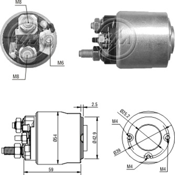 ZM 3495 12v Fiat Palio-Siena-Strada-Gm-Chevrolet Astra-Corsa-Meriva
