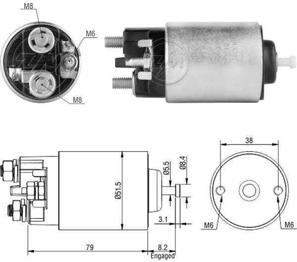 ZM 3993 12v Alfa Romeo Alfa 147-156-159-Fiat 1.9 Jtd-Gm-Vauxhall-Lancia-Saab 9-3