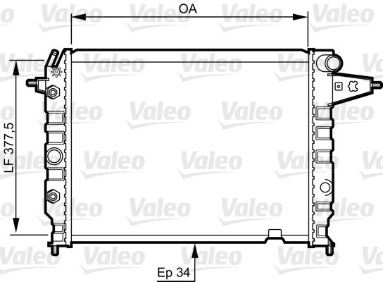 VALEO 730395 Radyatör Vectra A 2.0 16v 1.6 07.92-11.95 Ac Mek Oto 540x377.5x34