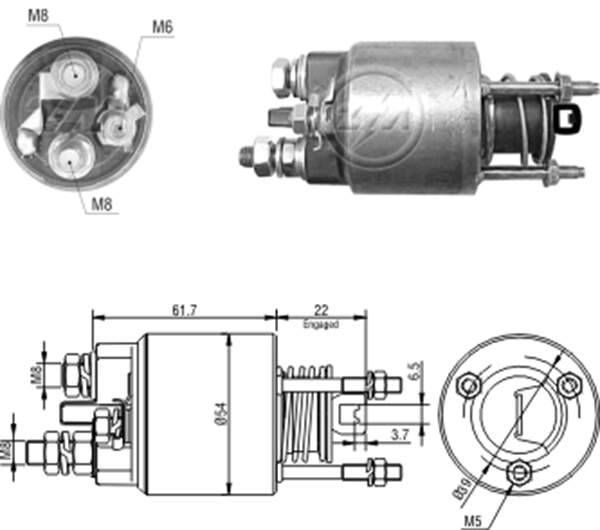 ZM 7595 12v Fiat Brava-Bravo-Cinquecento-Marea-Punto-Siecento-Siena-Uno-Lancia Y-Y10